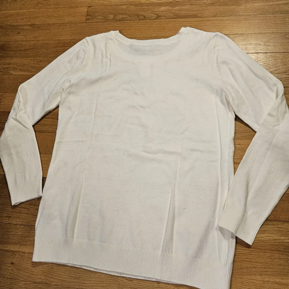 TALBOTS Cream Round Neck Lightweight Sweater Size Small New With Tags - Picture 7 of 7